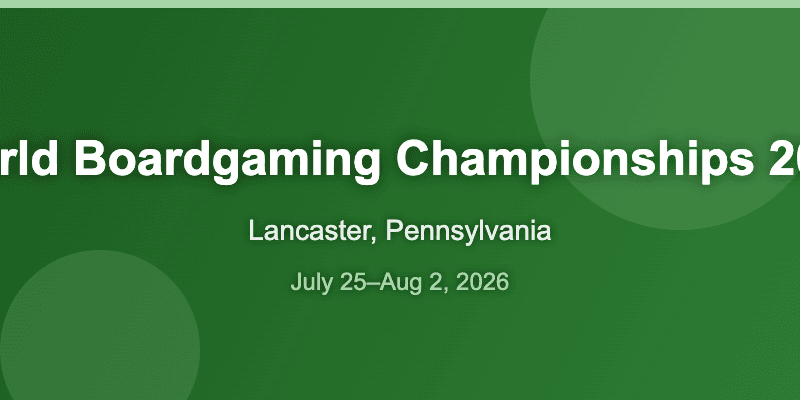 Cover image of World Boardgaming Championships 2026